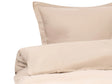 Duvet Cover and Pillowcase Set Beige Sateen Cotton 150 x 200 cm Modern Bedroom Beliani