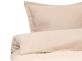 Duvet Cover and Pillowcase Set Beige Sateen Cotton 150 x 200 cm Modern Bedroom Beliani