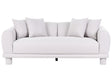 3 Seater Sofa Light Grey Fabric Eeasy Clean with Extra Throw Cushions Upholstered Legs Retro Modern Decor Style Beliani
