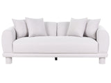 3 Seater Sofa Light Grey Fabric Eeasy Clean with Extra Throw Cushions Upholstered Legs Retro Modern Decor Style Beliani