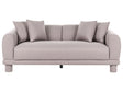 3 Seater Sofa Taupe Fabric with Extra Throw Cushions Upholstered Legs Retro Modern Decor Style Beliani