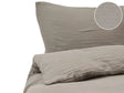 Duvet Cover and Pillowcase Set Taupe Muslin Cotton 220 x 240 cm Modern Bedroom Beliani