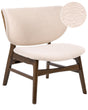Armchair Brown and Light Beige Polyester Boucle Fabric Rubberwood Legs Retro Traditional Style Beliani