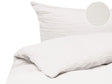 Duvet Cover and Pillowcase Set Off-White Muslin Cotton 200 x 200 cm Modern Bedroom Beliani
