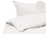 Duvet Cover and Pillowcase Set Off-White Muslin Cotton 200 x 200 cm Modern Bedroom Beliani
