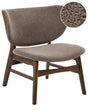 Dining Chair Dark Brown and Taupe Polyester Boucle Fabric Rubberwood Legs Retro Traditional Style Beliani