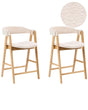 Bar Chairs Light Brown and Beige Polyester Boucle Fabric Rubberwood Legs Retro Traditional Style Beliani