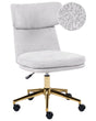 Office Chair Light Grey Boucle Fabric Upholstery Armeless Design Full Swivel Seat Height Adjustment Beliani
