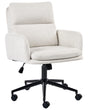 Office Chair Off White Fabric Upholstery Swivel Side Occassional Chair Seat Height Adjustment Beliani