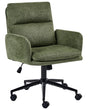 Office Chair Green Fabric Upholstery Swivel Side Occassional Chair Seat Height Adjustment Beliani