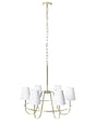 6-Light Pendant Chandelier Gold Metal Base Fabric Shades Traditional Style Living Room Dining Room Beliani
