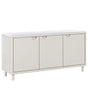 Storage Cabinet Beige Steel with 4 Shelves and 3 Doors Home Office Modern Style Beliani