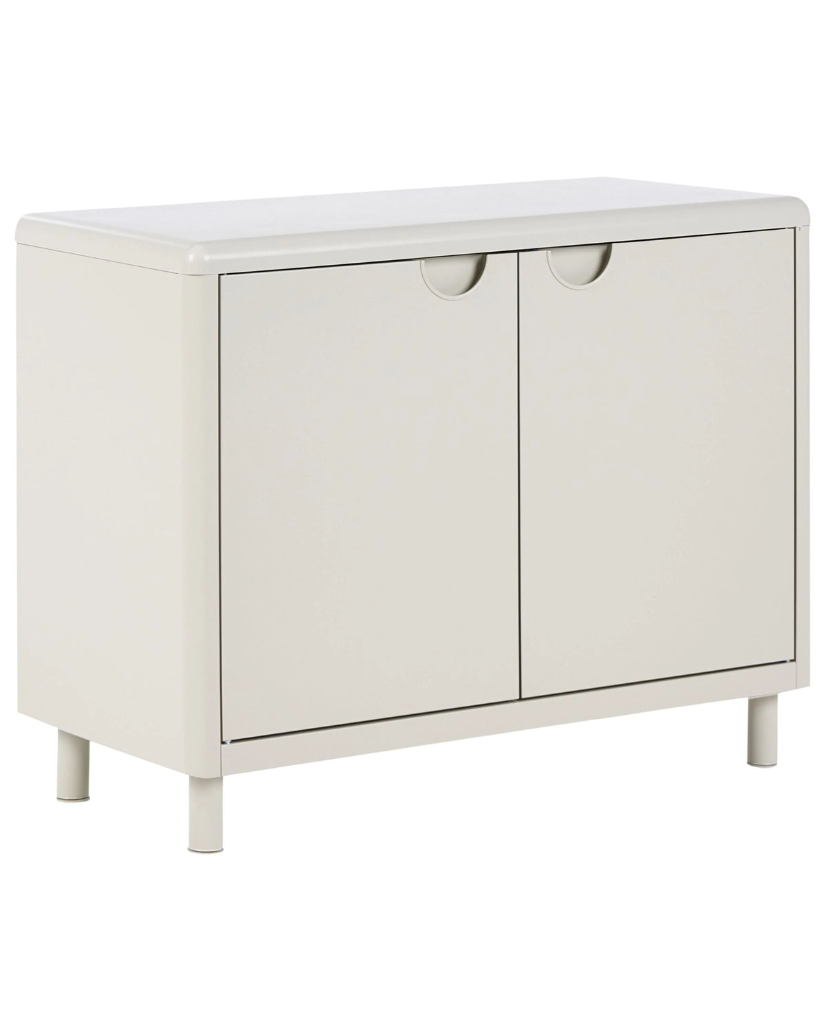 Storage Cabinet Beige Steel with 2 Shelves and 2 Doors Home Office Modern Style Beliani