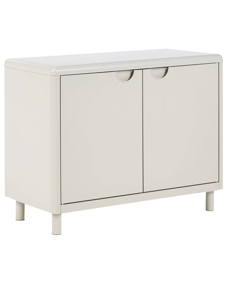 Storage Cabinet Beige Steel with 2 Shelves and 2 Doors Home Office Modern Style Beliani