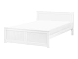 Bed Frame White Pine Wood MDF EU Small Double Size 4ft Headboard Minimalist Beliani