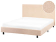 Slatted Bed Frame Beige Boucle Fabric Upholstered EU Small Double Size 4ft Modern Design Beliani
