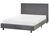 Slatted Bed Frame Grey Polyester Fabric Upholstered EU Small Double Size 4ft Modern Design Beliani