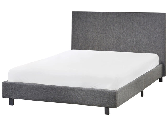 Slatted Bed Frame Grey Polyester Fabric Upholstered EU Small Double Size 4ft Modern Design Beliani