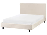 Slatted Bed Frame Beige Polyester Fabric Upholstered EU Small Double Size 4ft Modern Design Beliani