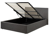 Bed Frame Grey EU Small Double Size 4ft Lift Up Storage with Headboard Beliani