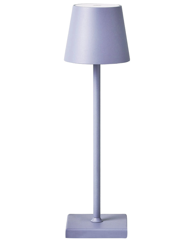 Table Lamp Light Violet Aluminium Indoor Outdoor Modern with Touch Switch USB Cable Charging Wireless Beliani