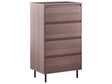 Chest of Drawers Dark Brown MDF Sideboard Metal Black Legs 60 x 40 x 104 cm  with 4 Drawers Living Room Bedroom Hallway Storage Cabinet Scandinavian Style Beliani
