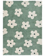 Area Rug Green Cotton 160 x 230 cm Decorative Flowers Pattern Boho Style Living Room Kids Children's Room Beliani
