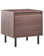 Bedside Table Dark Brown Particle Board with 1 Drawer Metal Black Legs Minimalistic Contemporary Bedroom Piece Beliani