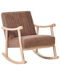 Rocking Armchair Brown Faux Leather Upholstery Rubberwood Legs with Armrests Living Room Nursery Beliani