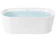 Freestanding Bath White Sanitary Acrylic Single 167 cm Oval Shape Overflow System Modern Design Beliani