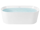 Freestanding Bath White Sanitary Acrylic Single 167 cm Oval Shape Overflow System Modern Design Beliani