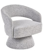 Armchair Grey Fabric Fully Upholstered Swivel 360 Scandinavian Style Living Room Beliani