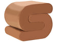 Pouffe Golden Brown Velvet Fabric Upholstered S-Shape Living Room Footstool Beliani