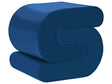 Pouffe Navy Blue Velvet Fabric Upholstered S-Shape Living Room Footstool Beliani