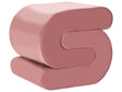 Pouffe Pink Velvet Fabric Upholstered S-Shape Living Room Footstool Beliani