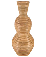 Decorative Vase Natural Rattan 70 cm Boho Rustic Style Home Decor Beliani