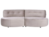 3 Seater Sofa Taupe Velvet Upholstery Curved Couch without Armrests Modern Living Room Beliani