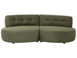 3 Seater Sofa Green Fabric Upholstery Water-Repellent Curved Couch without Armrests Modern Living Room Beliani