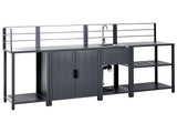 4 Piece Outdoor Kitchen Set Graphite Grey Aluminium Storage Cabinet Island Sink Outdoor Kitchen Cooking Station Beliani