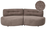 3 Seater Sofa Taupe Boucle Upholstery Curved Couch without Armrests Modern Living Room Beliani
