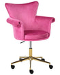 Office Chair Fuchsia Pink Velvet Gas Lift Height Adjustable Full Swivel Rolled Armrests Modern Style Home Office Beliani
