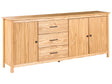 Sideboard Light Brown 3 Door Shelves and Drawers Pine Wood Storage Living Room Scandinavian Style Beliani