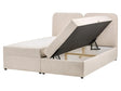 Divan Bed with Storage Light Beige Fabric Upholstery EU King Size 5ft3 Lift Up Ottoman Headboard Water-Repellent Beliani