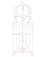 Shelving Unit Iron White 3 Tier Shelves Mobile Bathroom Retro Style Beliani