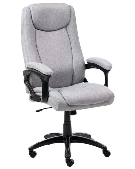 Executive Office Chair Grey Linen Upholstery Seat Height Adjustment Tilt Swivel Padding Beliani