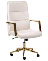 Executive Office Chair Light Beige Velvet Upholstery Seat Height Adjustment Tilt Swivel Padding Beliani