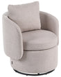 Armchair Beige Fabric 360 Swivel Base with Storage Scatter Cushion Retro Style Living Room Reading Nook Beliani