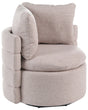Armchair Beige Fabric 360 Swivel Base with Storage Scatter Cushions Retro Style Living Room Reading Nook Beliani
