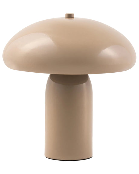 Table Lamp Beige Iron Metal Base 22 cm Single Light Modern Design Home Accessories Living Room Beliani