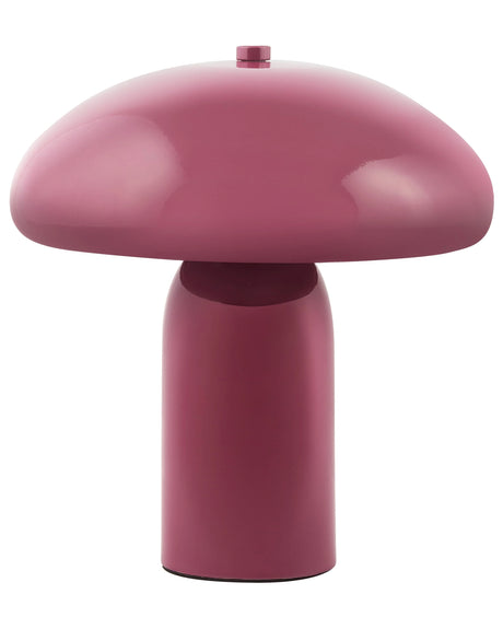 Table Lamp Burgundy Iron Metal Base 22 cm Single Light Modern Design Home Accessories Living Room Beliani